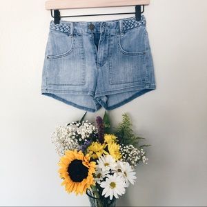 Billabong Denim Shorts with Braided Waistline